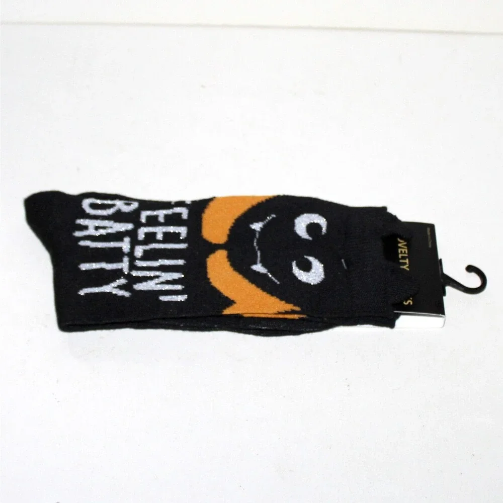 1 pair Socks Feeling Batty Halloween Bat Ears women vampire black fun Jo-Ann